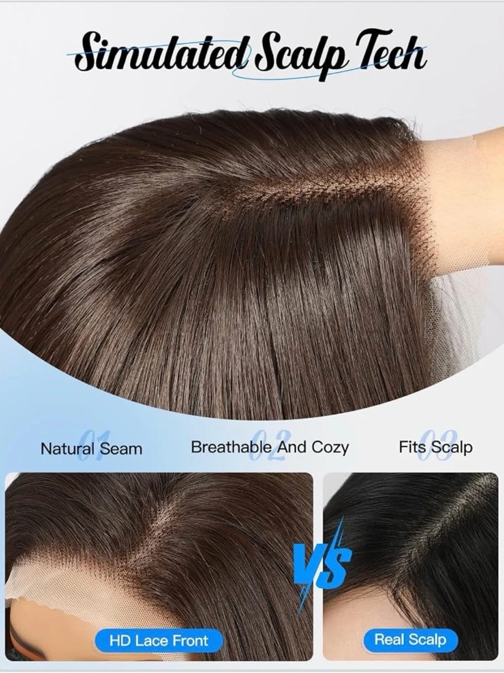 “5/$20” Brown 18 inch wig side part or middle part
